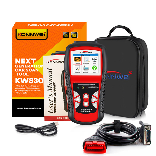KONNWEI Obd2 Scanner Konnwei KW830 Scan Tools Original Scan Diagnostic Scanner With Battery test Update Free Print AL519 Autel