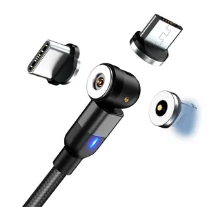 Amazon Top seller Wholesale 360 degree free rotation 3 in 1 5 Pin magnetic fast charging data usb cable