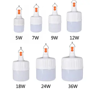 โคมไฟตั้งแคมป์กลางแจ้งแบบชาร์จไฟได้หลอดไฟฉุกเฉินแบบ SMD LED 3โหมด12W