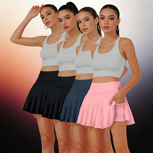 ลดราคาสุดฮอตที่ Temu ชุดกระโปรงกีฬาผู้หญิง 4 ชิ้น เอวสูง จีบระบาย มีกระเป๋า น้ำหนักเบา สไตล์ลำลอง ชุดกระโปรงกีฬา - Product Image 4