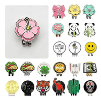 Lot de marqueurs magnétiques pour balle de golf à clipser sur casquette, en alliage de fer, motifs variés, accessoire durable pour casquette de golf, vente en gros pour golfeurs
