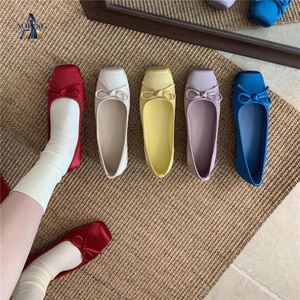 Nuevas Bailarinas <span class=keywords><strong>de</strong></span> Satén con Punta Cuadrada y Lazo, Estilo Hada, <span class=keywords><strong>de</strong></span> Alta Calidad y Precio Accesible, para Mujer, Modelo 2026 - Product Image 3