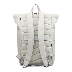 Minimalist <b>Roll</b>-Top Laptop <b>Backpack</b> Light Gray 20-35L Water Resistant Men's Commuter Bag for Business Travel and College Use - Product Image 3