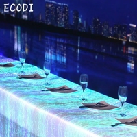 Napperons en fibre optique lumineuse, centres de table, nappe lumineuse