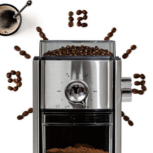 <span class=keywords><strong>Molinillo</strong></span> de Café Compacto Cuadrado con Muelas Planas, Tanque de Granos de 14g, Temporizador y Apagado Automático, para Uso Doméstico, Venta al por Mayor - Product Image 2