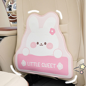 <b>Cute</b> Cartoon Car Rear Seat Anti Kick Mat Tulip <b>Bear</b> Rabbit PU Material For Kids Protection Backrest Cover - Product Image 3