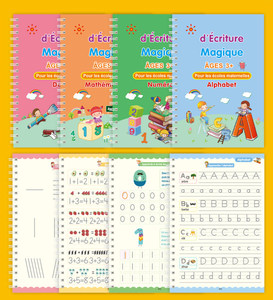 Niños educativos caligrafía francesa reutilizable dibujo escritura a mano letra del alfabeto libro de práctica mágica cuadernos mágicos con pluma - Product Image 2