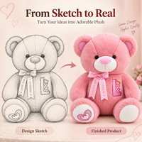 Ours en peluche personnalisé avec nœud en ruban et broderie sur la poitrine, pour cadeau de Saint-Valentin et fournitures pour fleuristes