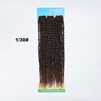 Ombre pirang pra lingkaran 3x gairah memutar 30 helai gelombang air keriting panjang kepang crochet rambut kepang sintetis grosir