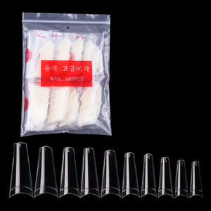 Venta al por mayor 500 unids/bolsa de <span class=keywords><strong>uñas</strong></span> claras/naturales falsas <span class=keywords><strong>uñas</strong></span> artificiales curvas francés ataúd puntas de <span class=keywords><strong>uñas</strong></span> - Product Image 6