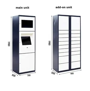 outdoor smart paid parcel locker with qr code multi language smart storage parcel locker glass vending machine