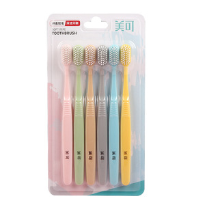 Meike Adult Soft Bristle <b>Toothbrush</b> 6-Pack Wide <b>Head</b> Anti-Slip Handle Sensitive Teeth Care - Product Image 3