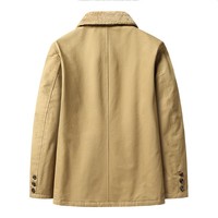 Vestes d'hiver pour hommes Parka en peluche Manteaux cargo kaki Veste d'extérieur décontractée doublée en polaire