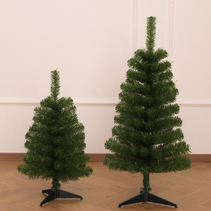 New Arrival Flat-Tip Solid PVC <b>Tabletop</b> Christmas <b>Tree</b> with Plastic Base, Xmas Decoration for Living Room & Bedroom - Product Image 3
