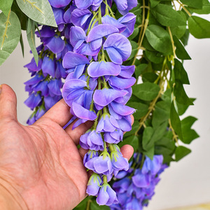 Guirlandes artificielles de glycine en soie Stupid Bird, fleurs réalistes pour décoration de mariage, couverture d'arche - Product Image 4