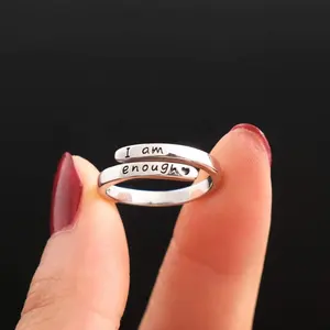 Nome lettera personalizzato anello in argento Sterling 925 anelli regolabili sono abbastanza anello per regalo