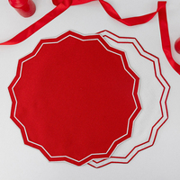 Serviettes et sets de table en lin naturel brodées à la main, bords festonnés, taille personnalisée, 300 couleurs, style américain pour mariages et hôtels