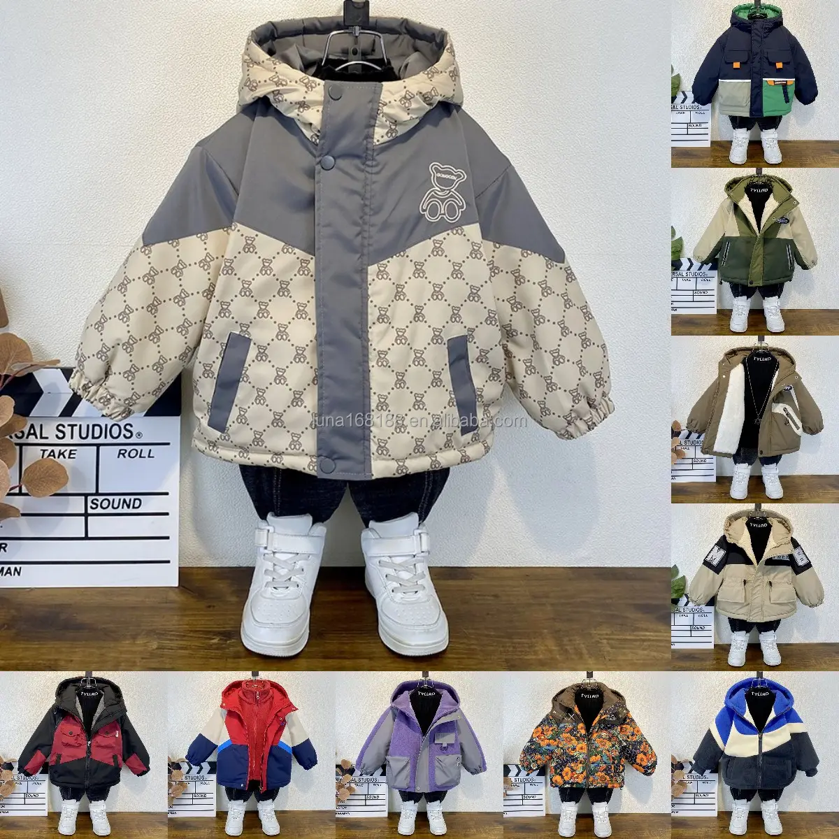 Jaqueta de inverno de algodão quente para meninos, jaqueta longa de alta qualidade para crianças