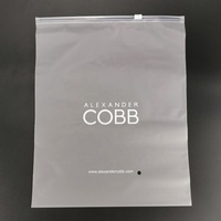 T-shirt d'emballage en plastique à fermeture éclair en PE givré translucide imprimé de logo personnalisé très vendu sacs zip-lock en poly pour vêtements