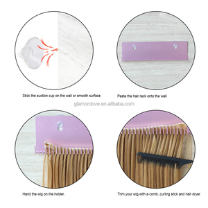 GlamorDove Support de Présentation et Organisateur Personnalisé en Acier pour Extensions Capillaires (Tissages, <span class=keywords><strong>Clip</strong></span>-In, Tape-In) avec Logo - Product Image 2
