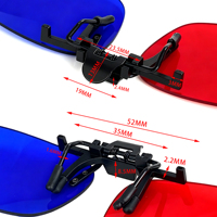 Accessoires pour lunettes : Monture PC, Clip-on stéréo 3D pour daltonisme, Verres rotatifs à 180 degrés rouge-bleu, Lunettes de soleil photochromiques