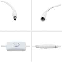 Câble d'alimentation CC mâle-femelle 5,5x2,1 mm avec interrupteur pour bande LED et caméra CCTV - Électronique grand public certifiée CE