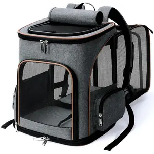 Transparent Portable Large Expandable Airline Approved Travel Carrier Backpack Pet Carrier Bag for Cats and Dogs