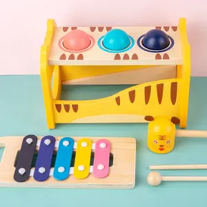 टाइगर डिज़ाइन प्रीस्कूल एजुकेशनल टॉडलर बेबी लर्निंग गेम 100% प्रकृति लकड़ी के संगीत संगीत वाद्ययंत्र खिलौना