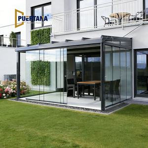 Dosel de cristal para jardín, cubierta de <span class=keywords><strong>terraza</strong></span> y Patio, sin marco, puerta de vidrio deslizante, montaje en pared, Verano - Product Image 1