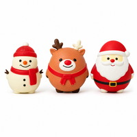 Ensemble de jouets squishy de Noël : Bonhomme de neige, renne, Père Noël – Mousse souple à rebond lent – Trio festif décoratif pour bureau