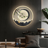 Nouveau restaurant chinois mur art décor à la maison peinture lumière led sens avancé wapiti forme ronde cristal porcelaine peinture