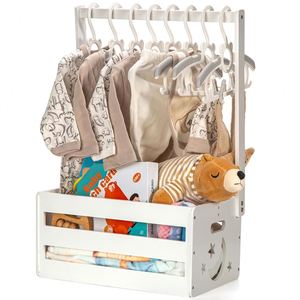 Gifts Wooden Shower Closet Baby Storage <b>Crate</b> With Handle Welcome Gift Basket for Newborn Boys Girls - Product Image 1