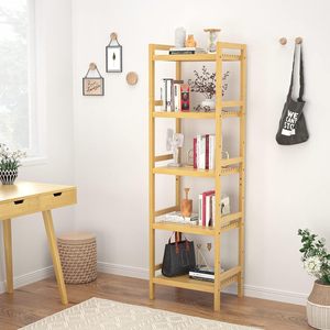 Étagère à livres en bois à 5 niveaux, support de rangement multifonctionnel pour livres, cuisine, maison, bureau - Product Image 1