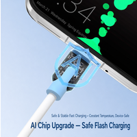 Câble USB-A vers Type-C en silicone à charge rapide 150W, anti-pliage, durable, cordon de charge pour téléphone Android Huawei Honor OPPO VIVO
