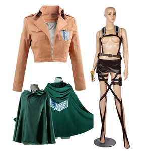 Disfraz de <span class=keywords><strong>Cosplay</strong></span> de Anime Ataque a los Titanes Shingeki No Kyojin, Abrigo de Poliéster, Disfraces de Halloween y Navidad - Product Image 2
