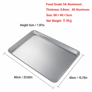 Plaque de cuisson carrée en alliage d'aluminium antiadhésive 40x60cm en gros, en stock, pour la cuisson à domicile de biscuits, pains et gâteaux - Product Image 5