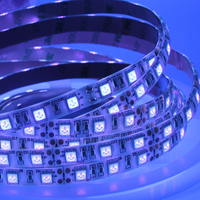 Bande lumineuse LED - 60 unités de mèches LED UV 395-400nm, luminaires flexibles à lumière noire 12V, bande lumineuse noire 14W pour décoration intérieure