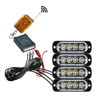 Feux stroboscopiques LED 4-en-1 DXZ, balise d'avertissement de danger ambre, 12V, clignotants, pour la rénovation/amélioration des voitures, camions, remorques, caravanes, camping-cars