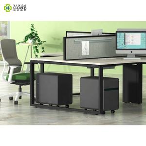 Solución de muebles comerciales Escritorio moderno en forma de L Mesa de oficina modular de 4 plazas - Product Image 3
