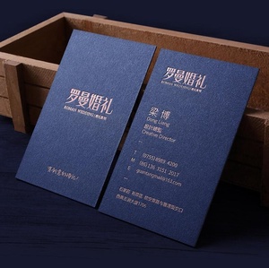 Tùy Chỉnh Chất Lượng Cao Đặc Biệt Giấy Thẻ Màu Xanh Dập Nổi Lá Vàng Cá Nhân Thẻ Kinh Doanh - Product Image 1