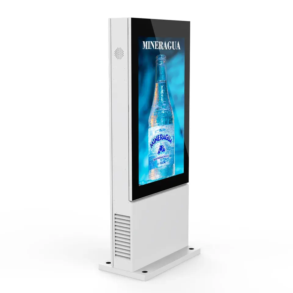 Özelleştirilebilir açık reklam oyuncu Kiosk LCD ekran su geçirmez dikey Totem açık dijital tabela