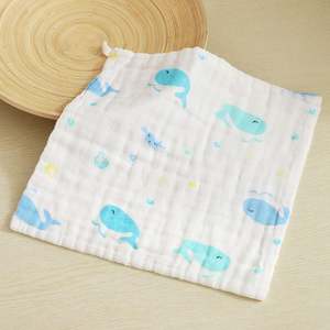 Juego de Toallas de Muselina de Algodón Ecológicas para Bebé, Extra Suaves y Absorbentes, Paños de Regurgitación Cuadrados Blancos para Niños y Niñas, 25x25cm, Diseño de Elefante - Product Image 2