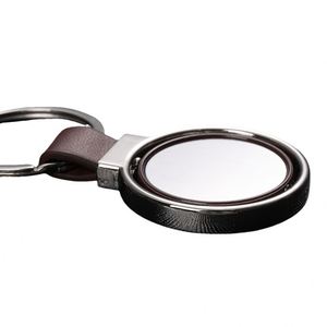 Porte-clés de luxe personnalisé en métal rotatif double face de forme irrégulière avec impression UV intégrale, idéal comme cadeau souvenir et support de clés par sublimation - Product Image 3