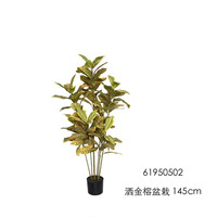 Künstlicher Codiaeum Variegatum Bonsai-Baum 1,6m PEVA-Material Topfpflanze für Heim- und Hochzeitsdekoration