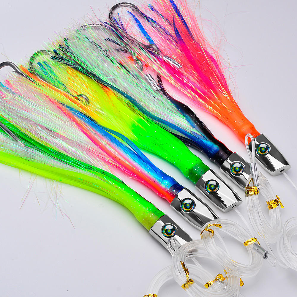 85G Big Game Trolling Marlin Lures Colors Copper Head Skirt Live  Bait Fishing Lures for Ocean Boat for Trout Fishing