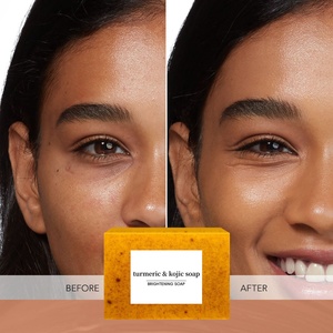Extracto de plantas Jabón hecho a mano Gránulos de jengibre cuadrados Jabón de aceite esencial Limpio 100G Jabón facial de cúrcuma - Product Image 2