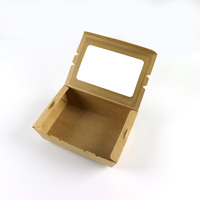 Boîte à goûter rectangulaire en kraft ondulé de qualité alimentaire, recyclée, avec fenêtre transparente en PVC, boîte cadeau petite pour desserts