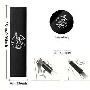 Coussin de ceinture de sécurité rafraîchissant pour l'été, broderie Statue de la Liberté, en soie glacée durable et universelle, pour BMW Toyota Honda - Product Image 5