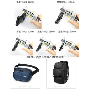 หัวเข็มขัดปลดเร็ว A-009 อุปกรณ์เสริมสำหรับถุงพลาสติก ขนาด 20-50 มม. ทนทาน สำหรับสายสะพายกระเป๋าเป้สะพายหลัง - Product Image 4