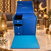 Boîte cadeau de luxe personnalisée pour le Ramadan avec tiroirs, emballage rigide en papier magnétique pour dattes, parfums, cadeaux d'entreprise pour l'Aïd, vente en gros OEM